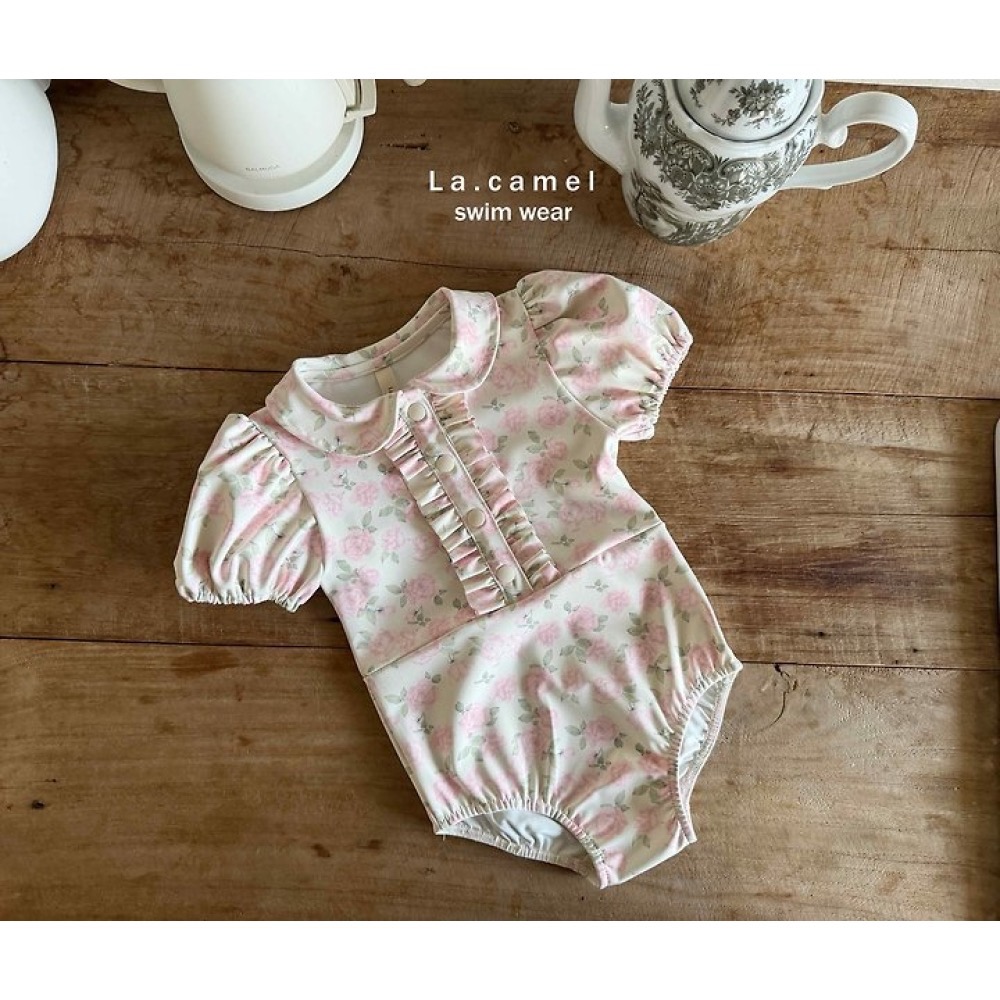 La camel 翻領設計泳裝-細節圖6