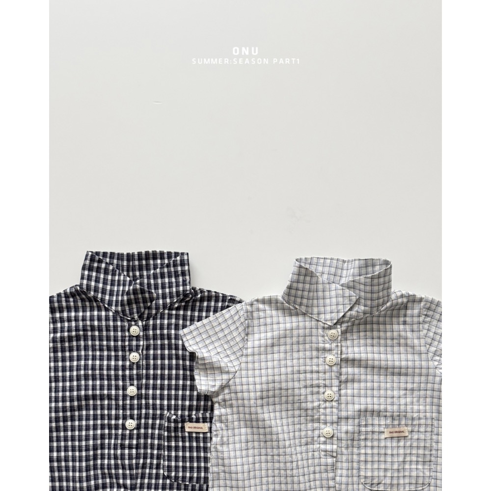 Onu 夏季嬰幼格子襯衫連身服-細節圖4