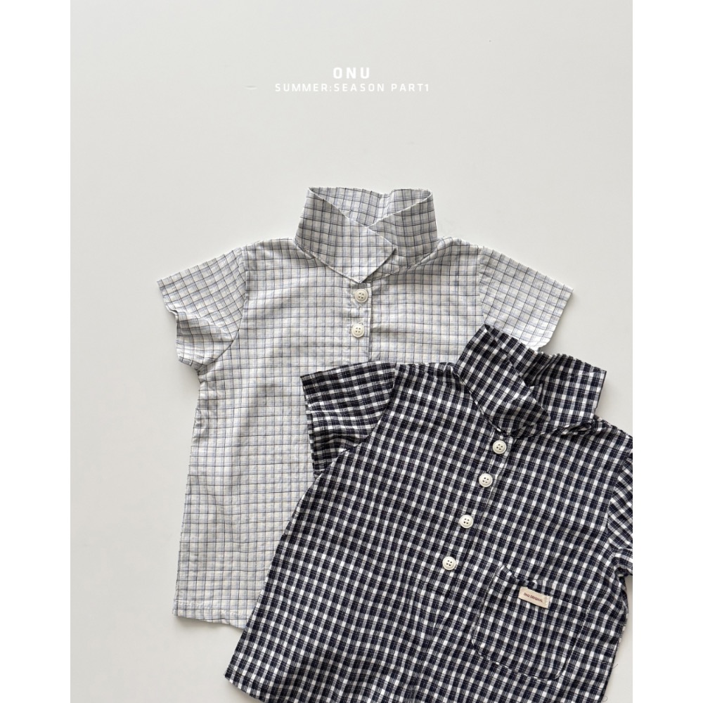 Onu 夏季嬰幼格子襯衫連身服-細節圖5