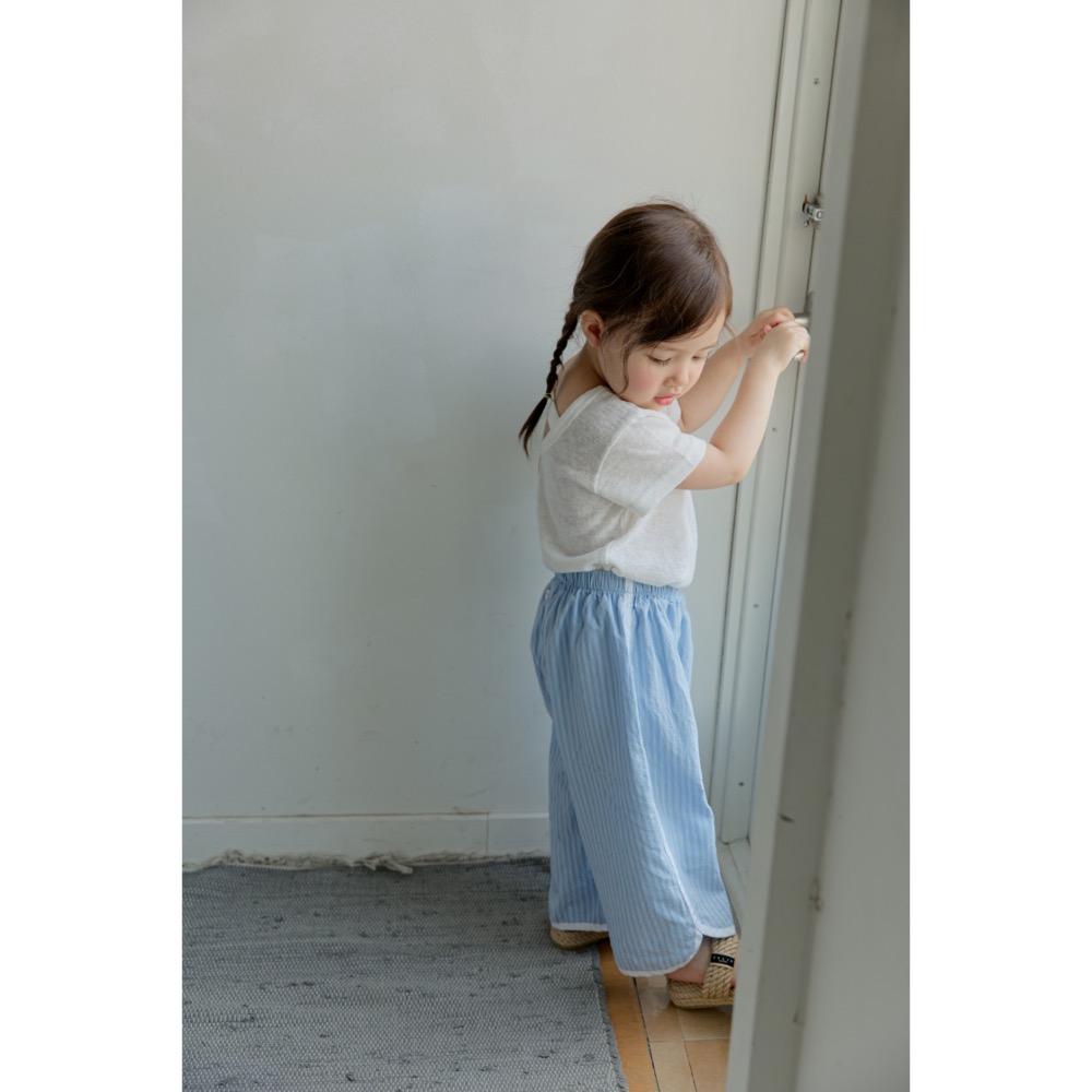 Onu 夏季直條紋輕薄長褲-細節圖3