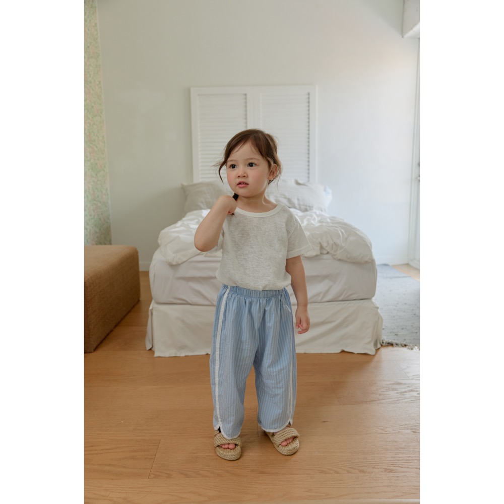 Onu 夏季直條紋輕薄長褲-細節圖4