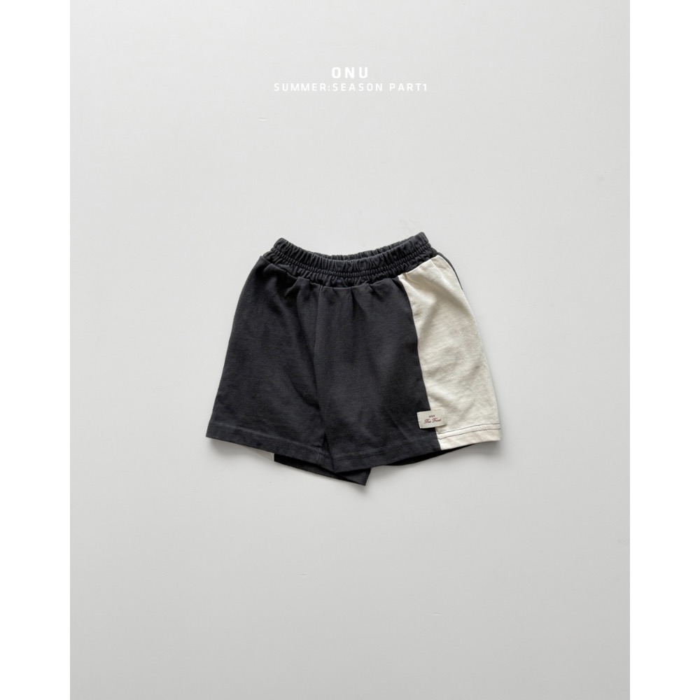 Onu 夏季撞色拼接短褲-細節圖3