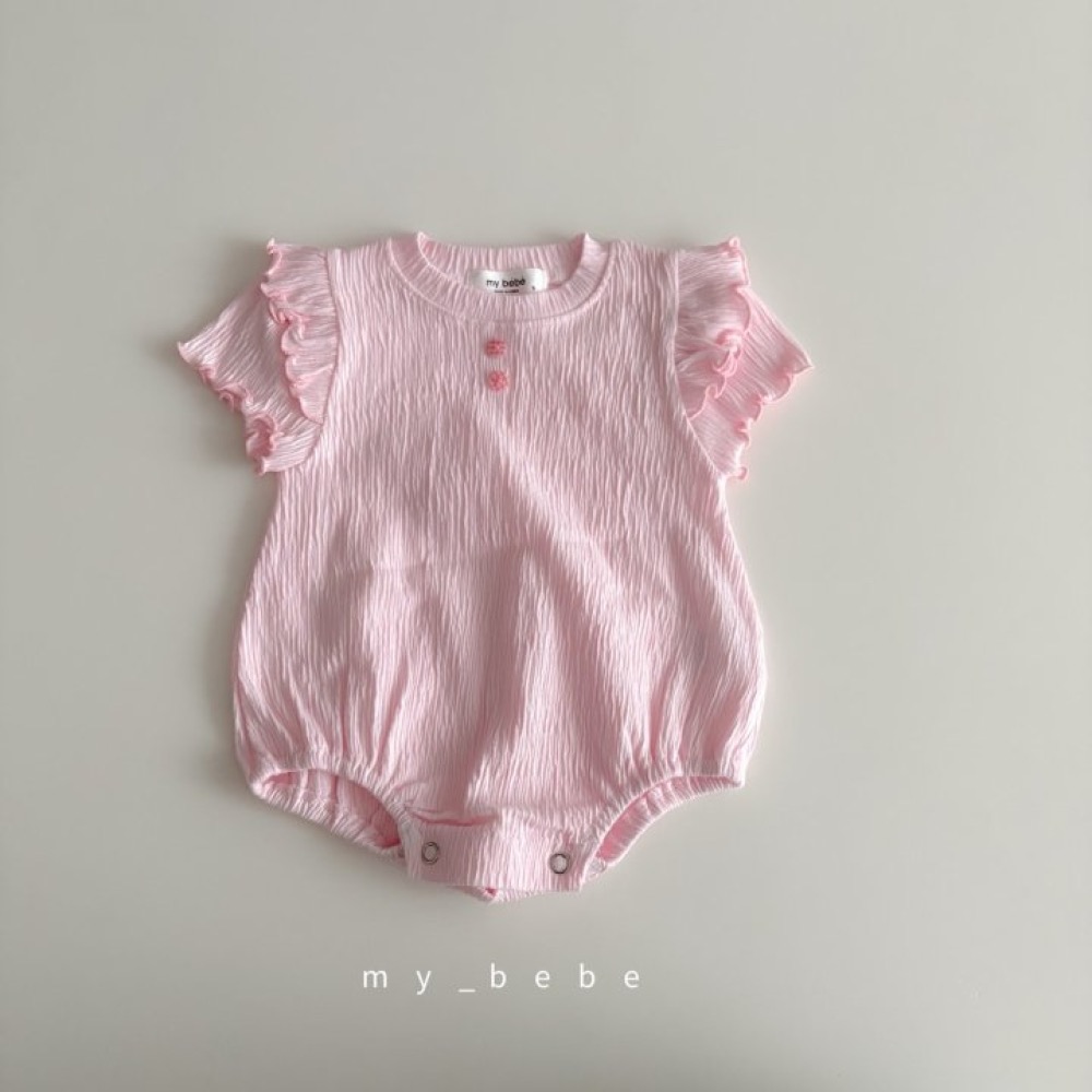 My Bebe 夏季皺皺可愛滾邊包屁衣-細節圖3