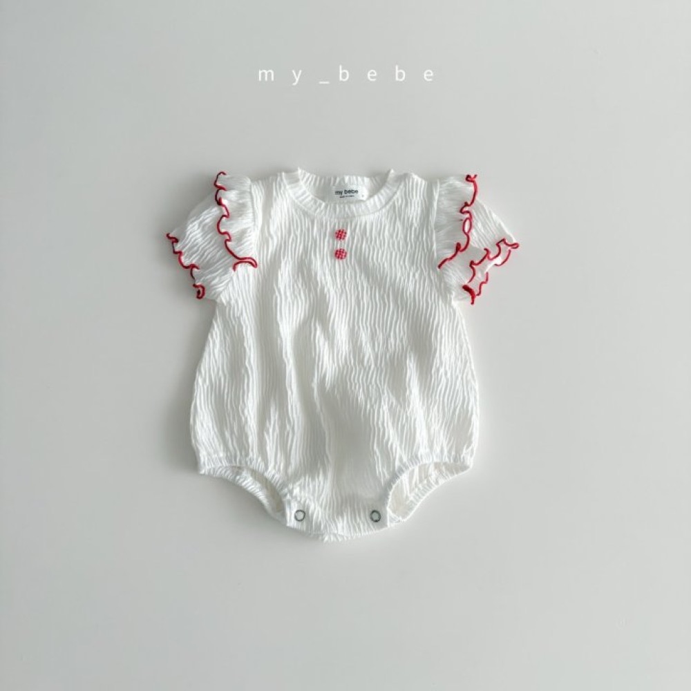 My Bebe 夏季皺皺可愛滾邊包屁衣-細節圖4