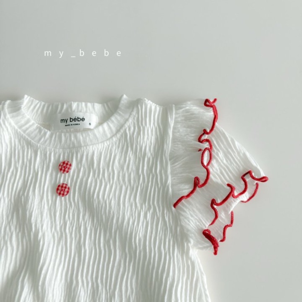 My Bebe 夏季皺皺可愛滾邊包屁衣-細節圖8