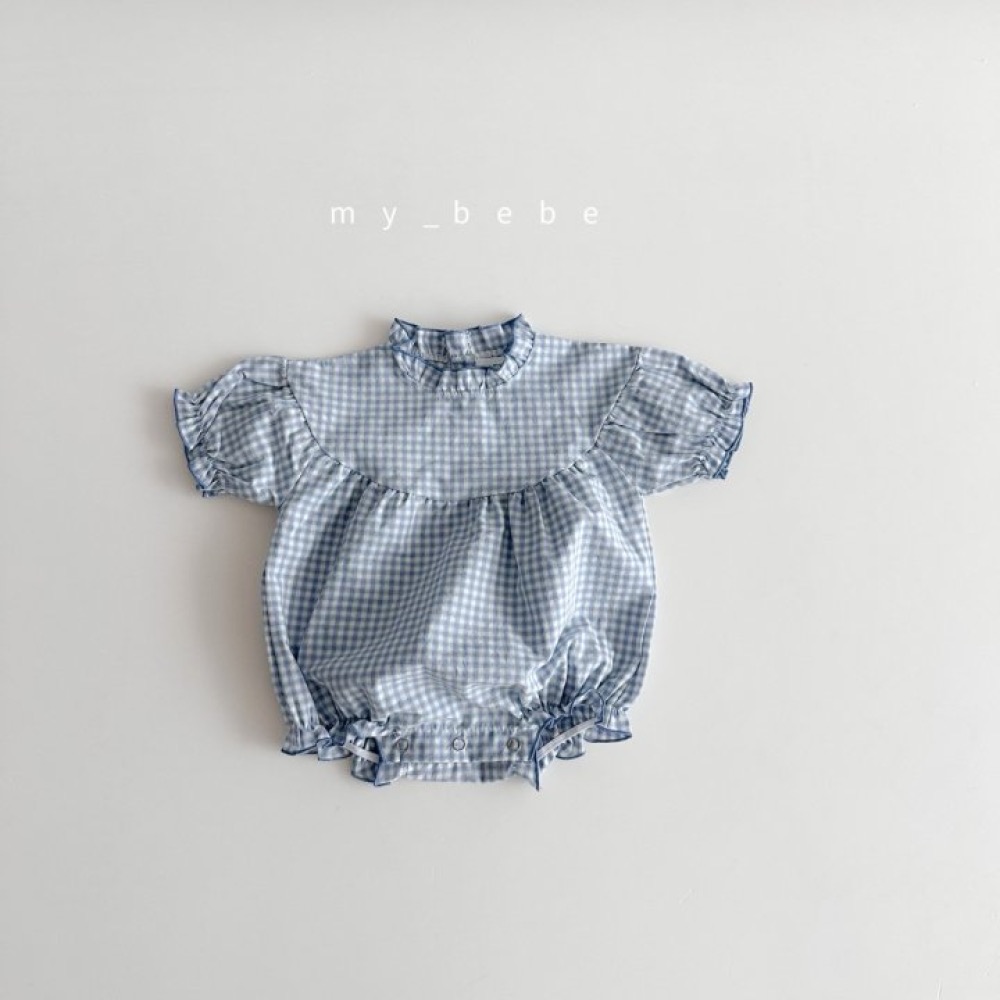 My Bebe 夏季小立領後鈕釦包屁衣-細節圖4