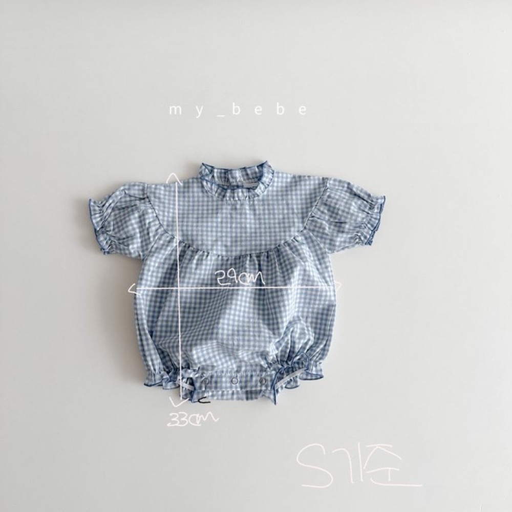 My Bebe 夏季小立領後鈕釦包屁衣-細節圖8
