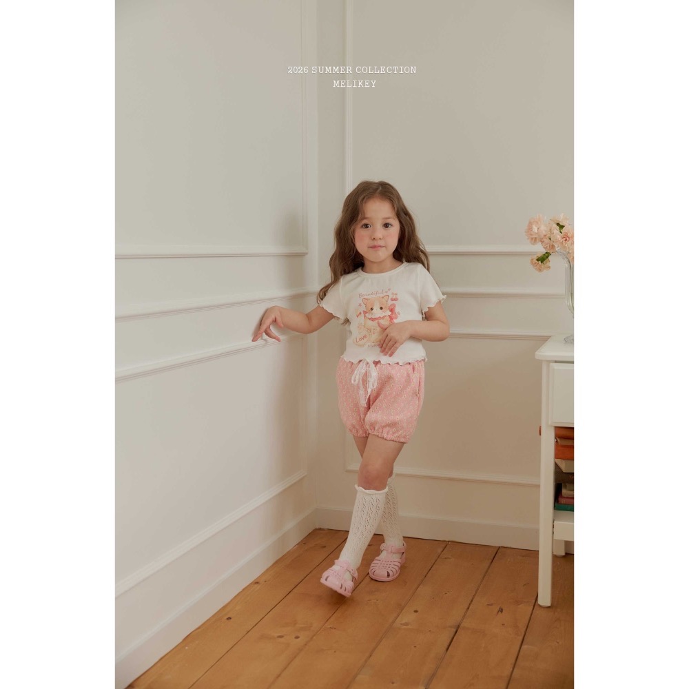 MELIKEY 夏季可愛貓咪木耳邊上衣-細節圖5