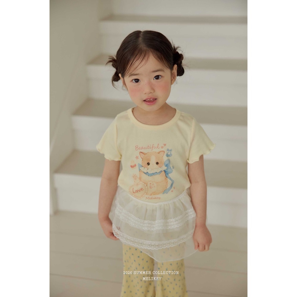 MELIKEY 夏季可愛貓咪木耳邊上衣-細節圖7