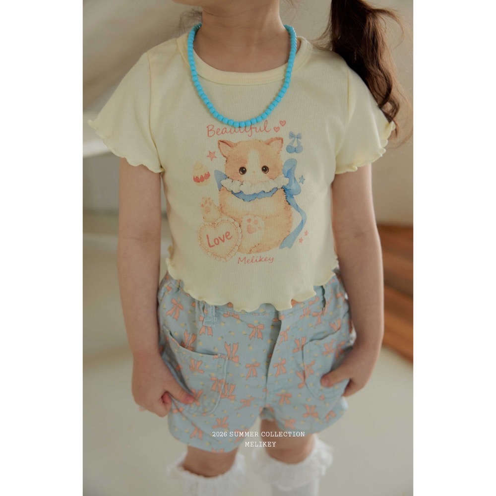 MELIKEY 夏季可愛貓咪木耳邊上衣-細節圖8