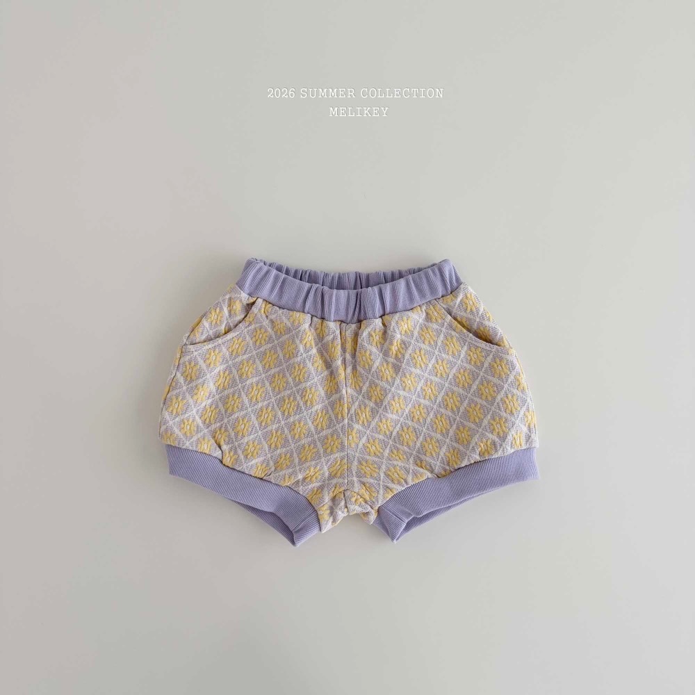 MELIKEY 夏季格紋雛菊短褲-細節圖3