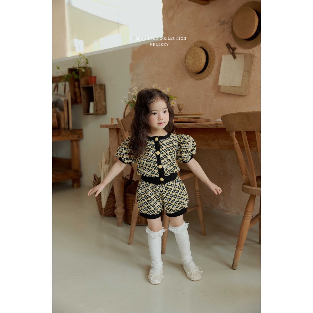 MELIKEY 夏季格紋雛菊上衣-細節圖3