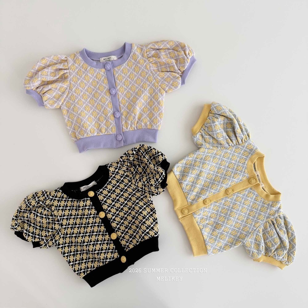 MELIKEY 夏季格紋雛菊上衣-細節圖4