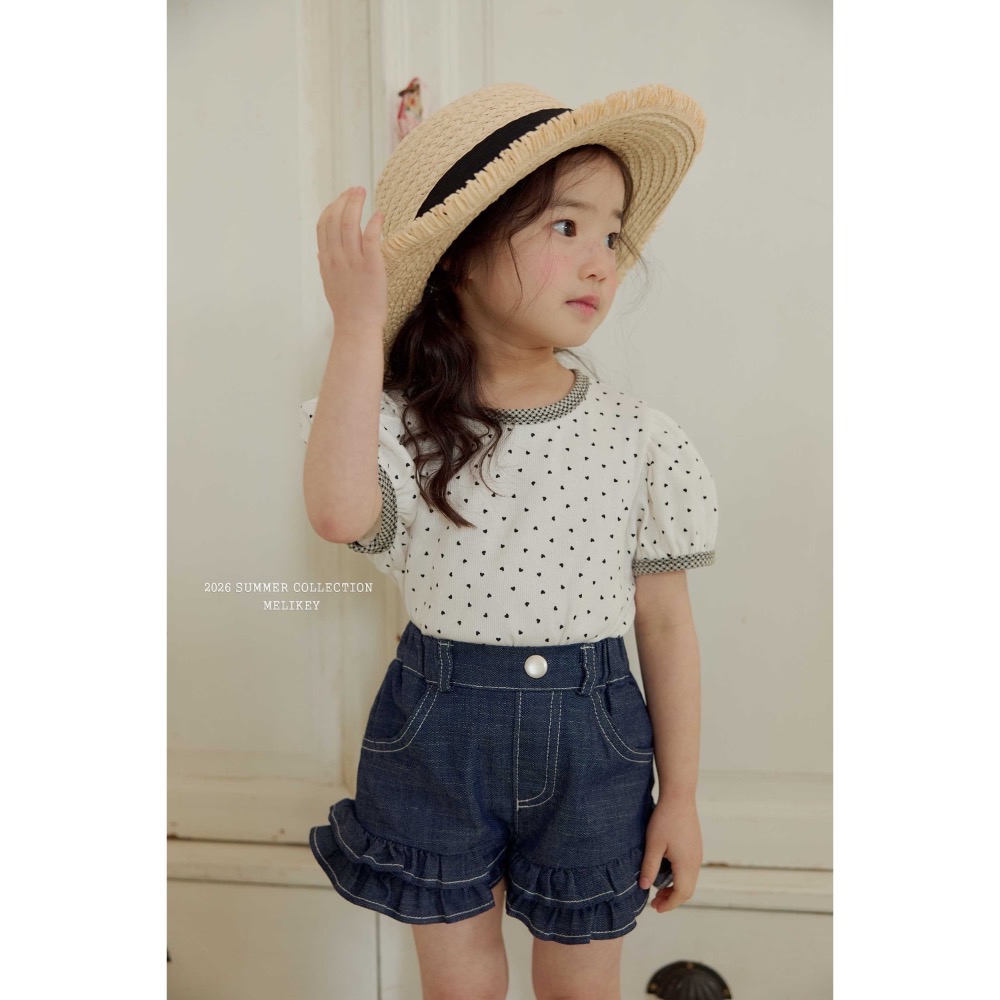 MELIKEY 夏季愛心針織棉上衣-細節圖2