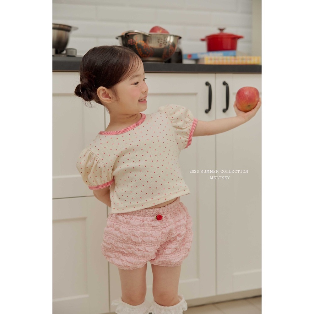 MELIKEY 夏季愛心針織棉上衣-細節圖4