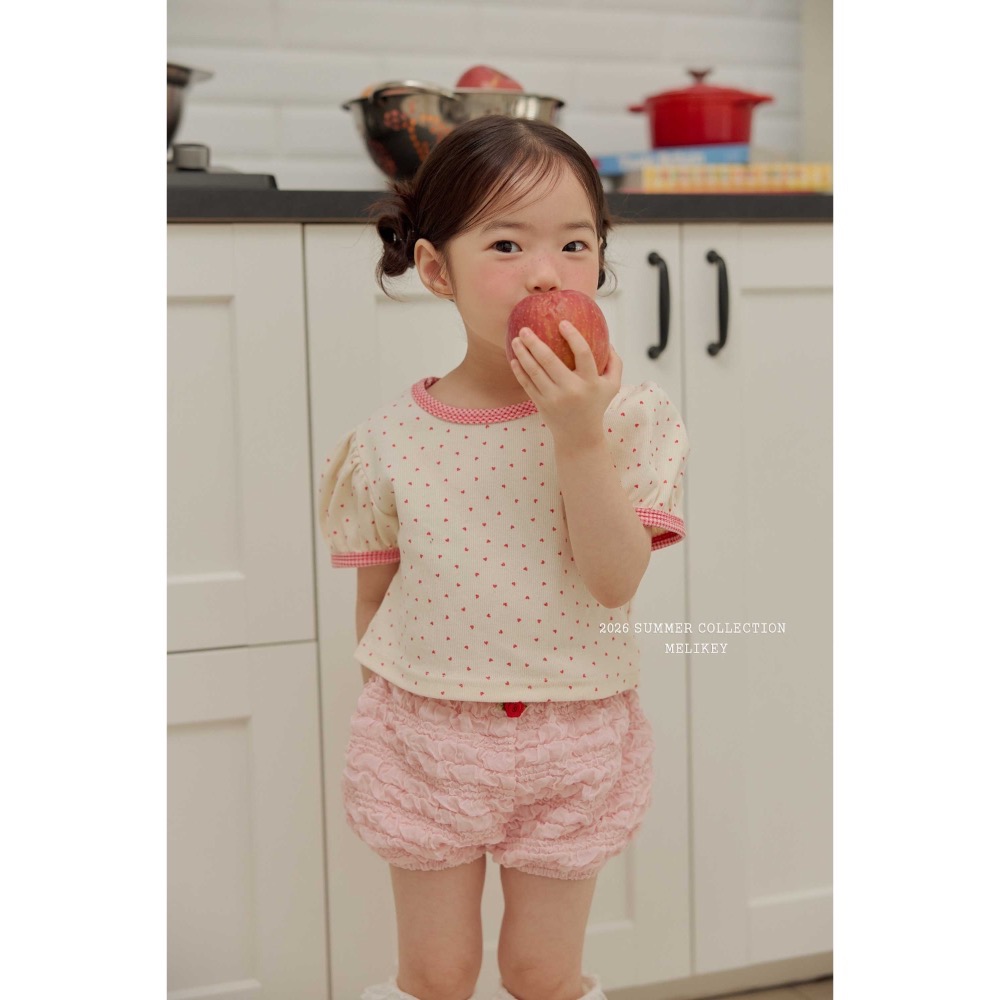 MELIKEY 夏季愛心針織棉上衣-細節圖5