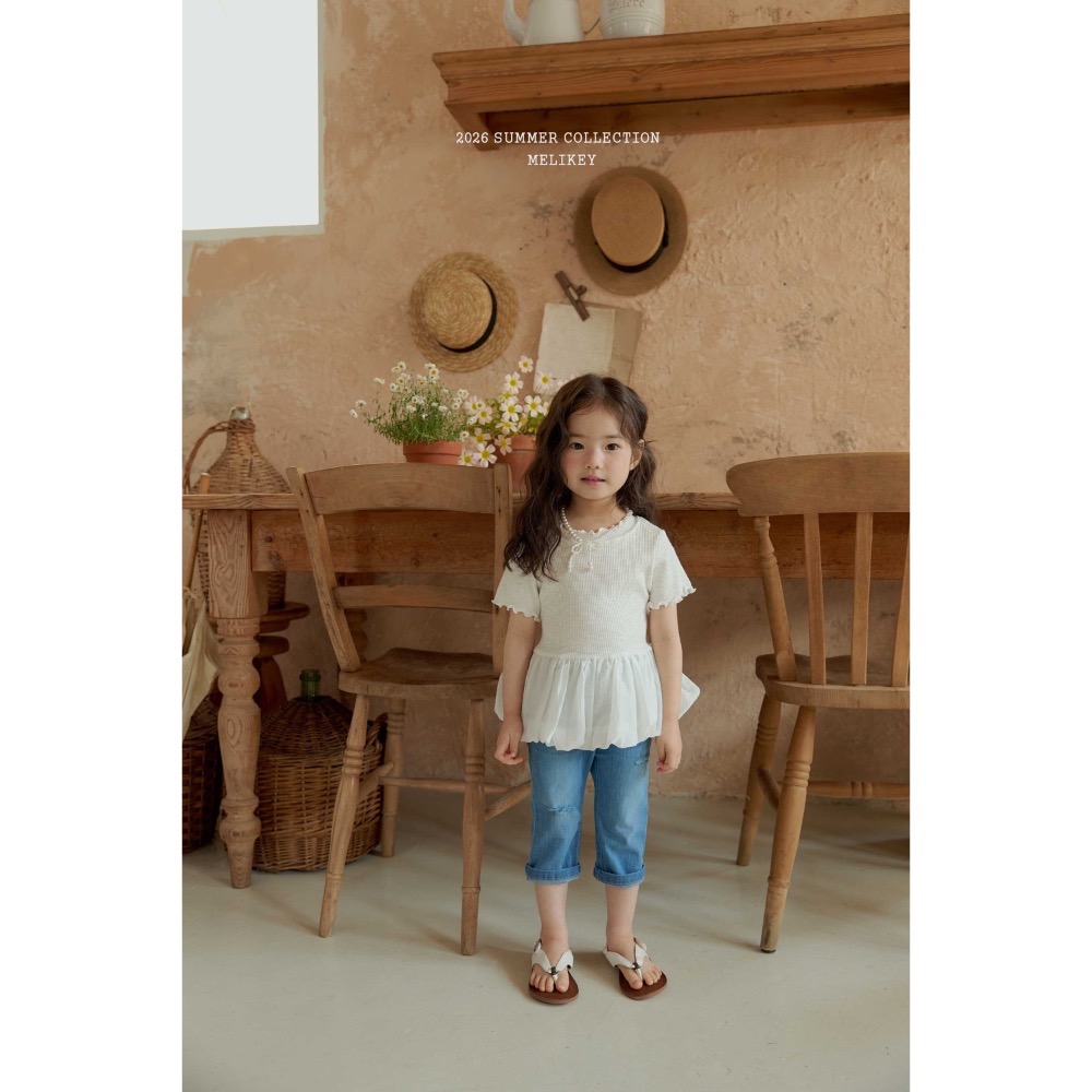 MELIKEY 夏季木耳邊花苞後綁帶上衣-細節圖2