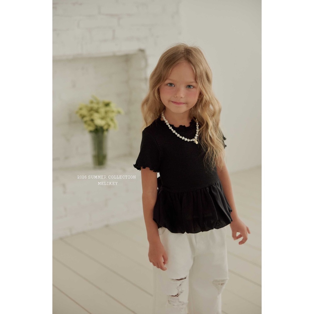 MELIKEY 夏季木耳邊花苞後綁帶上衣-細節圖3