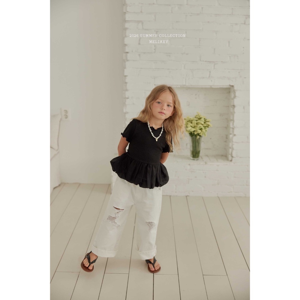 MELIKEY 夏季木耳邊花苞後綁帶上衣-細節圖7