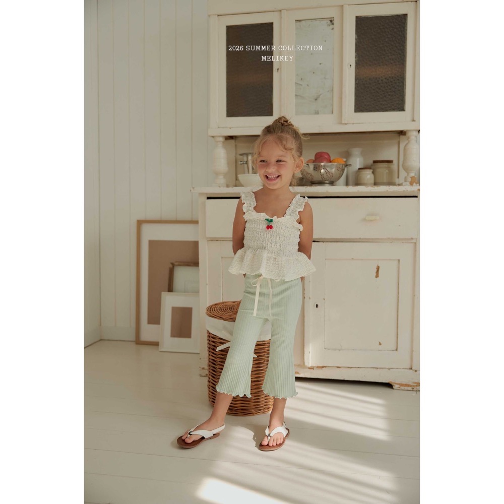 MELIKEY 夏季櫻桃皺皺設計背心-細節圖5