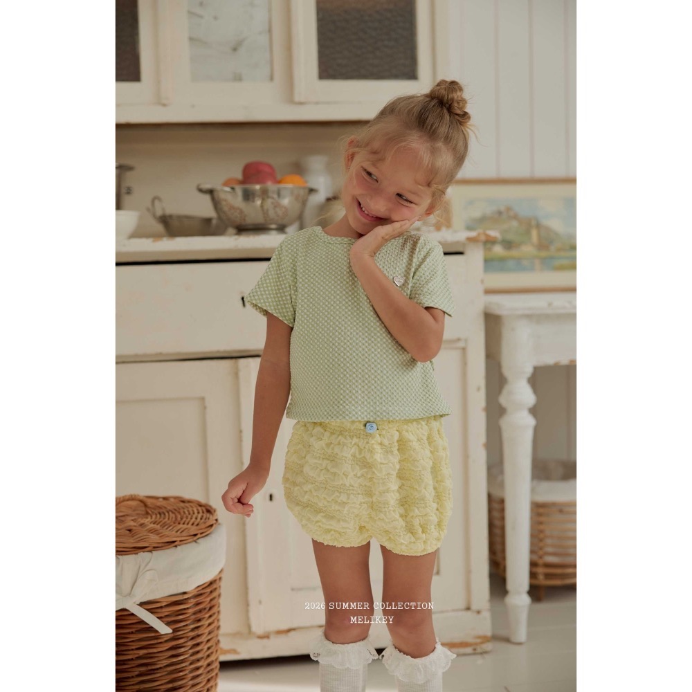 MELIKEY 夏季立體格紋後鏤空上衣-細節圖3