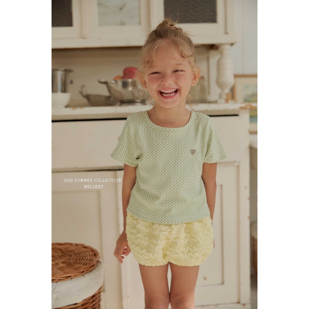 MELIKEY 夏季立體格紋後鏤空上衣-細節圖4