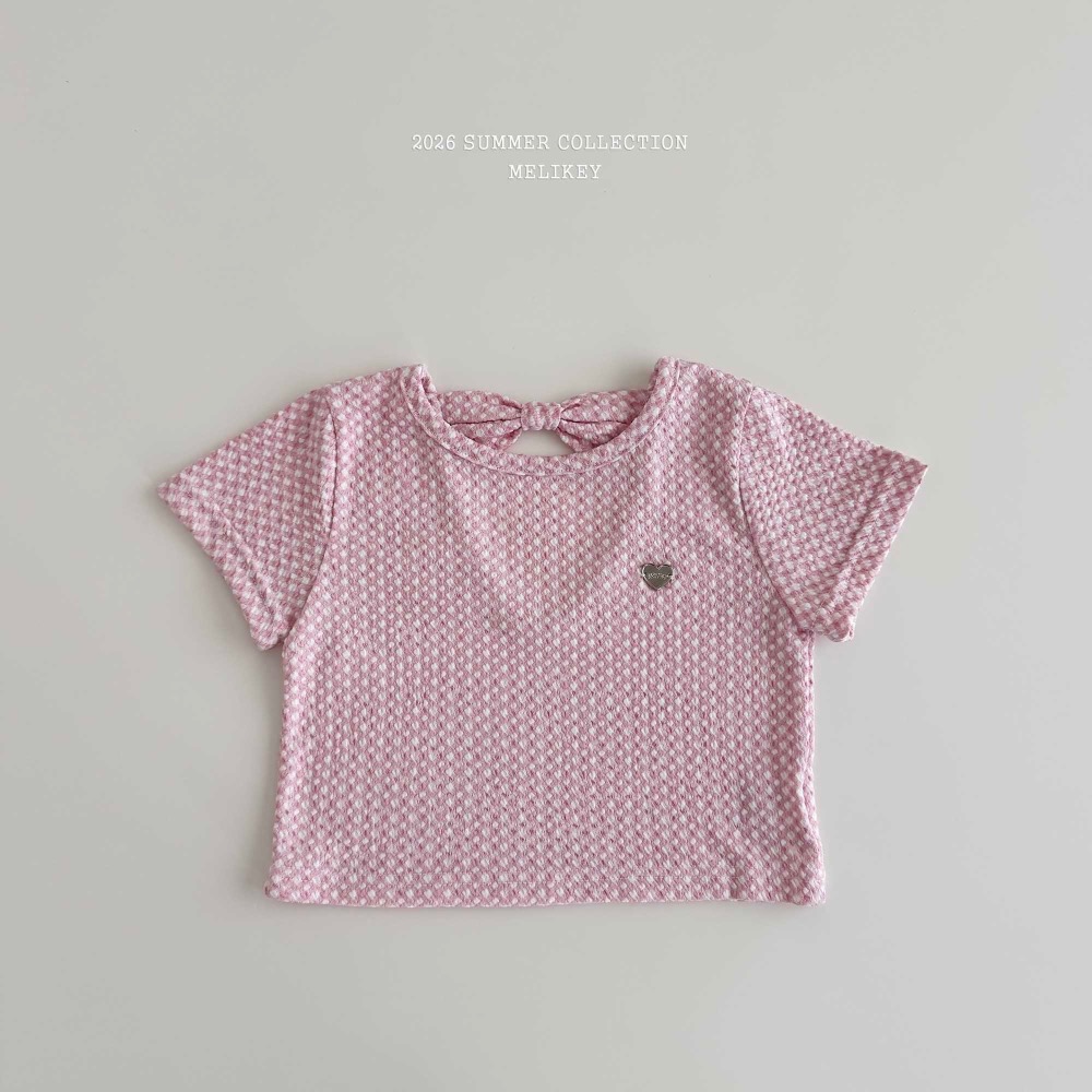 MELIKEY 夏季立體格紋後鏤空上衣-細節圖8