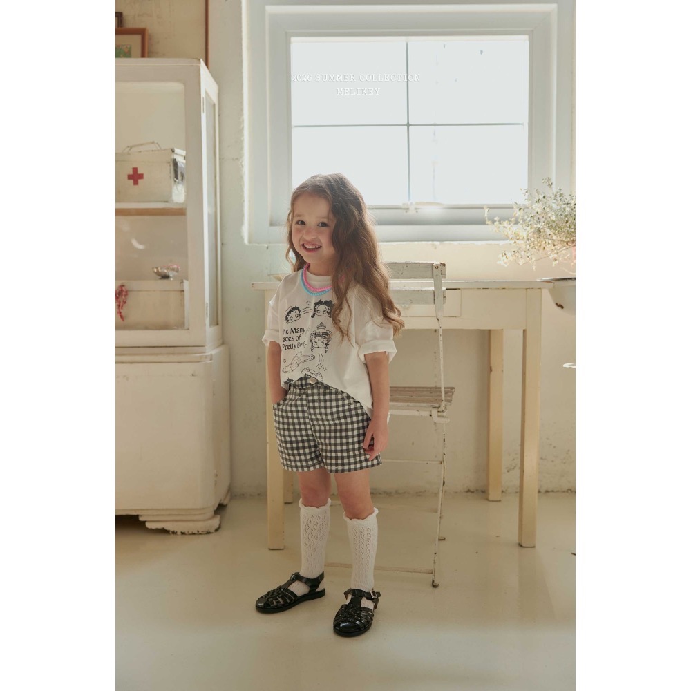 MELIKEY 夏季格子後愛心口袋短褲-細節圖6