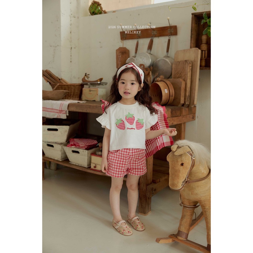 MELIKEY 夏季格子後愛心口袋短褲-細節圖7