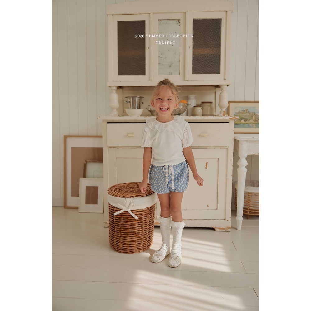 MELIKEY 夏季蕾絲綁帶小雛菊短褲-細節圖3