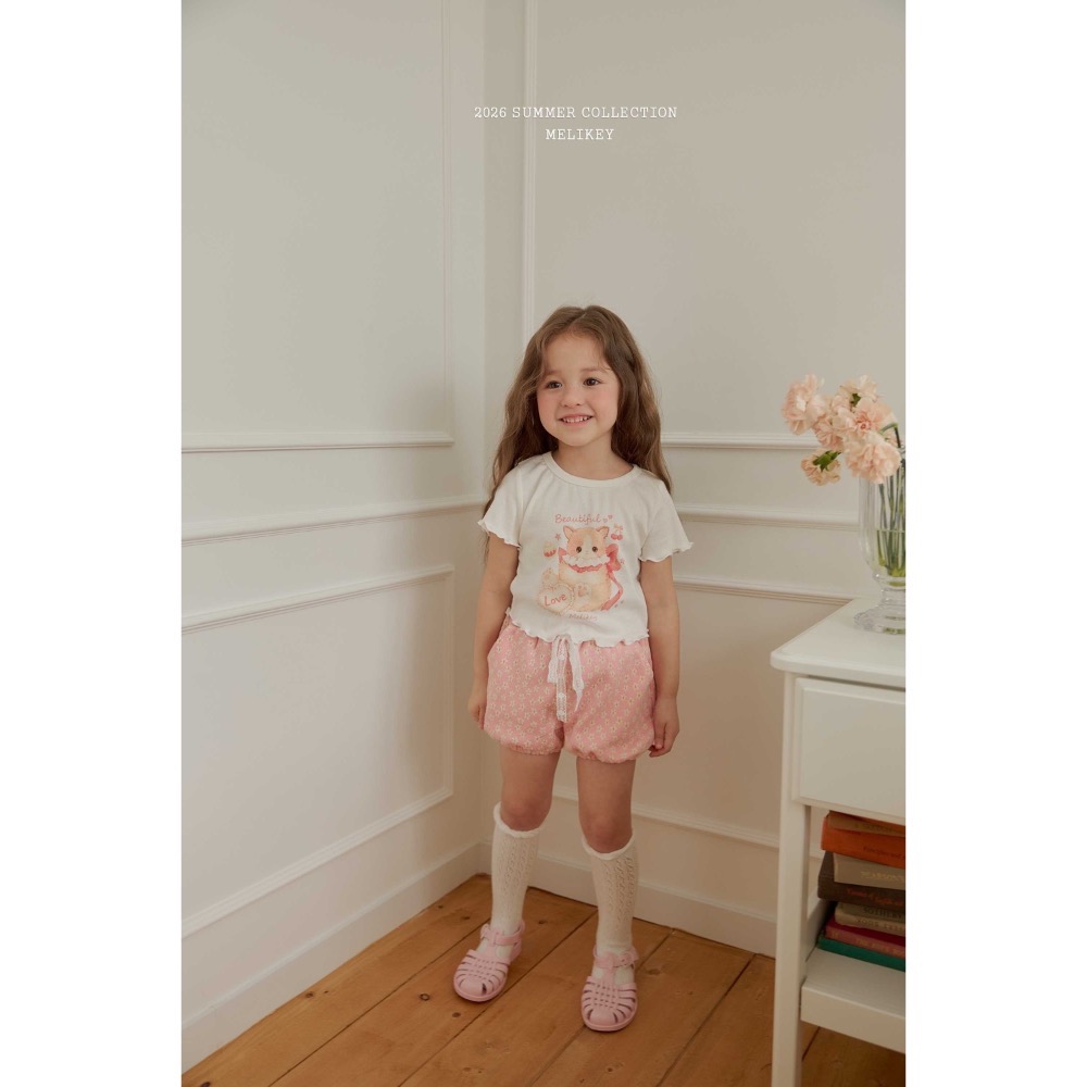 MELIKEY 夏季蕾絲綁帶小雛菊短褲-細節圖8
