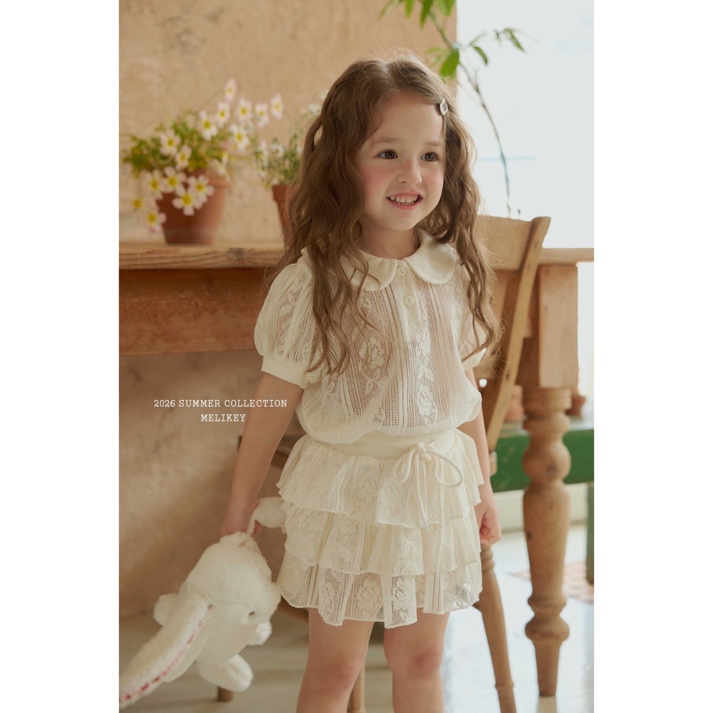 MELIKEY 夏季高工藝蕾絲pol衫-細節圖2