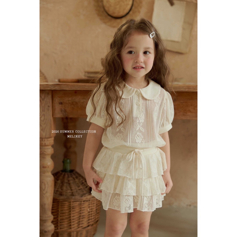MELIKEY 夏季高工藝蕾絲pol衫-細節圖3