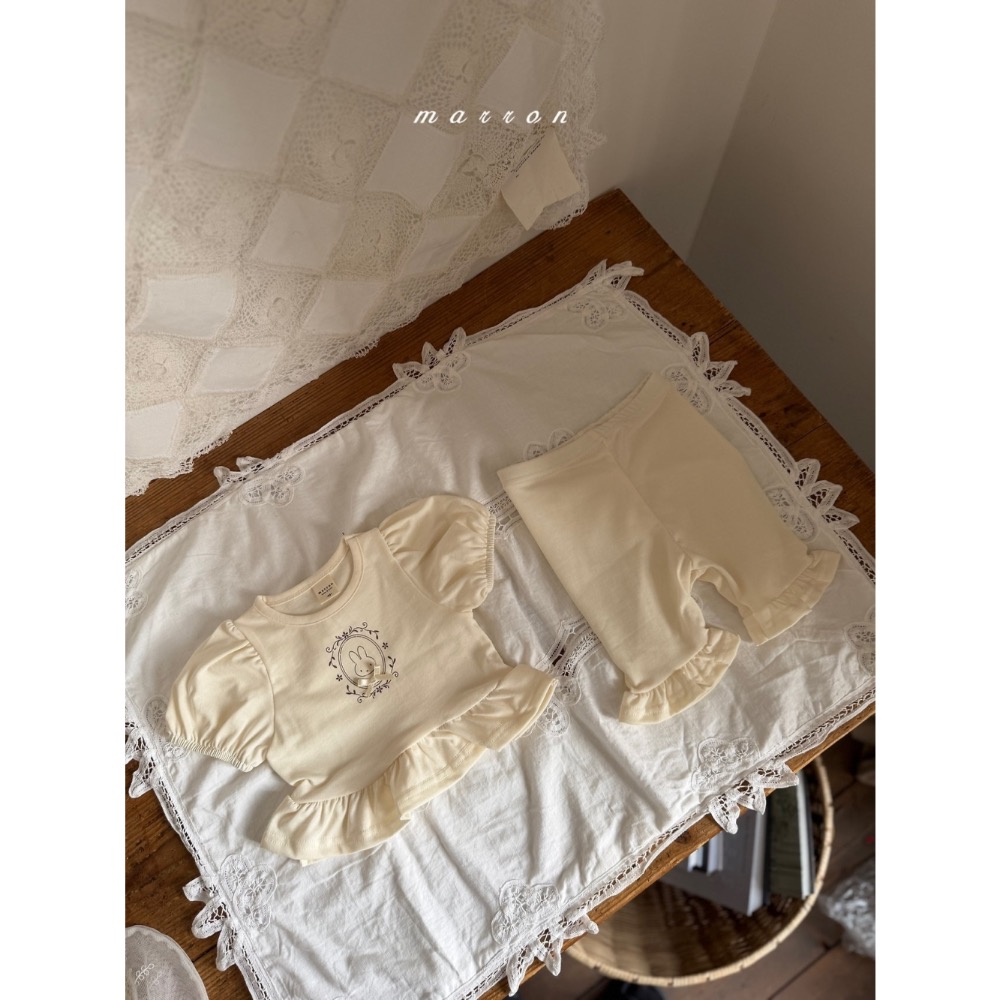 Marron 夏季兔子裙襬上衣短褲套裝-細節圖7