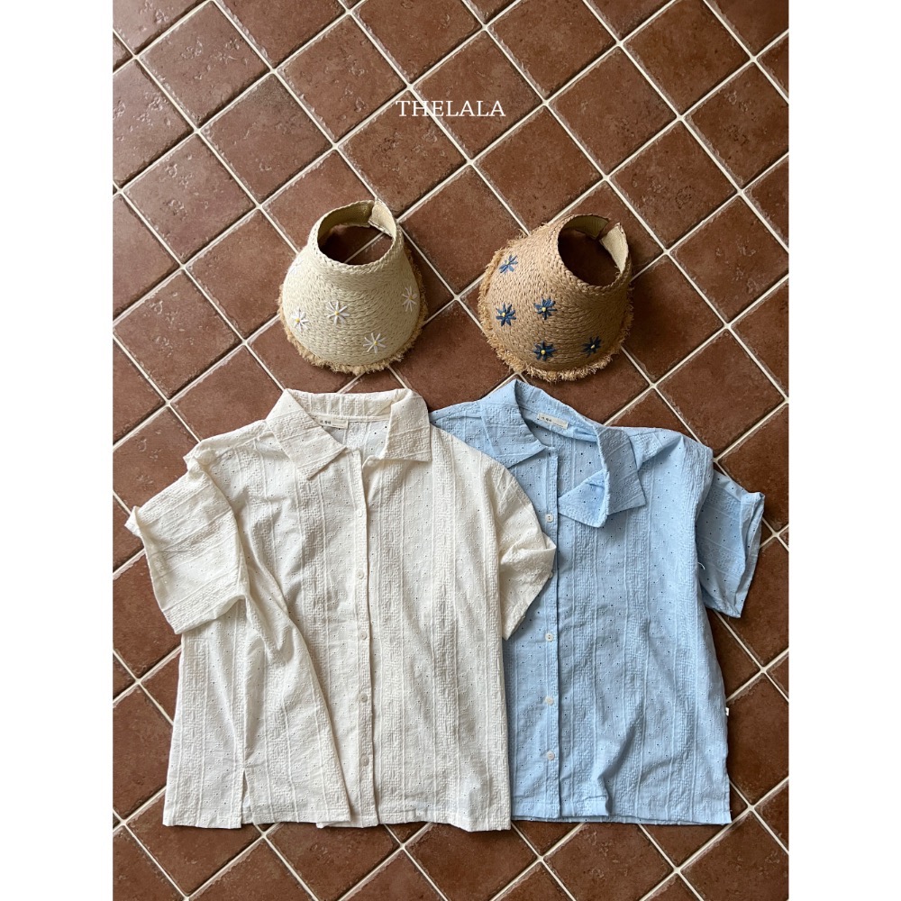 Thelala 夏季雕花渡假感親子襯衫-細節圖6