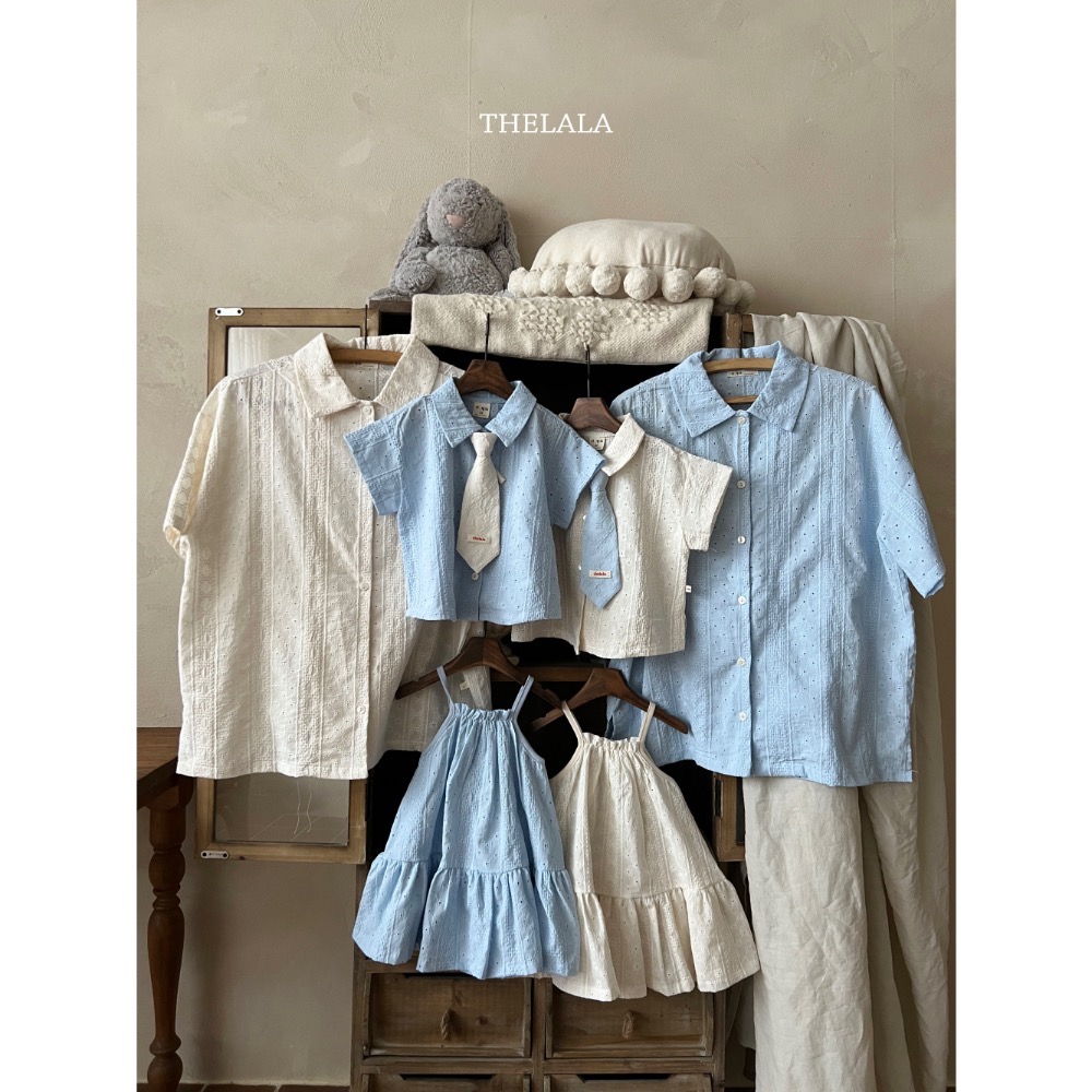 Thelala 夏季雕花渡假感親子襯衫-細節圖7