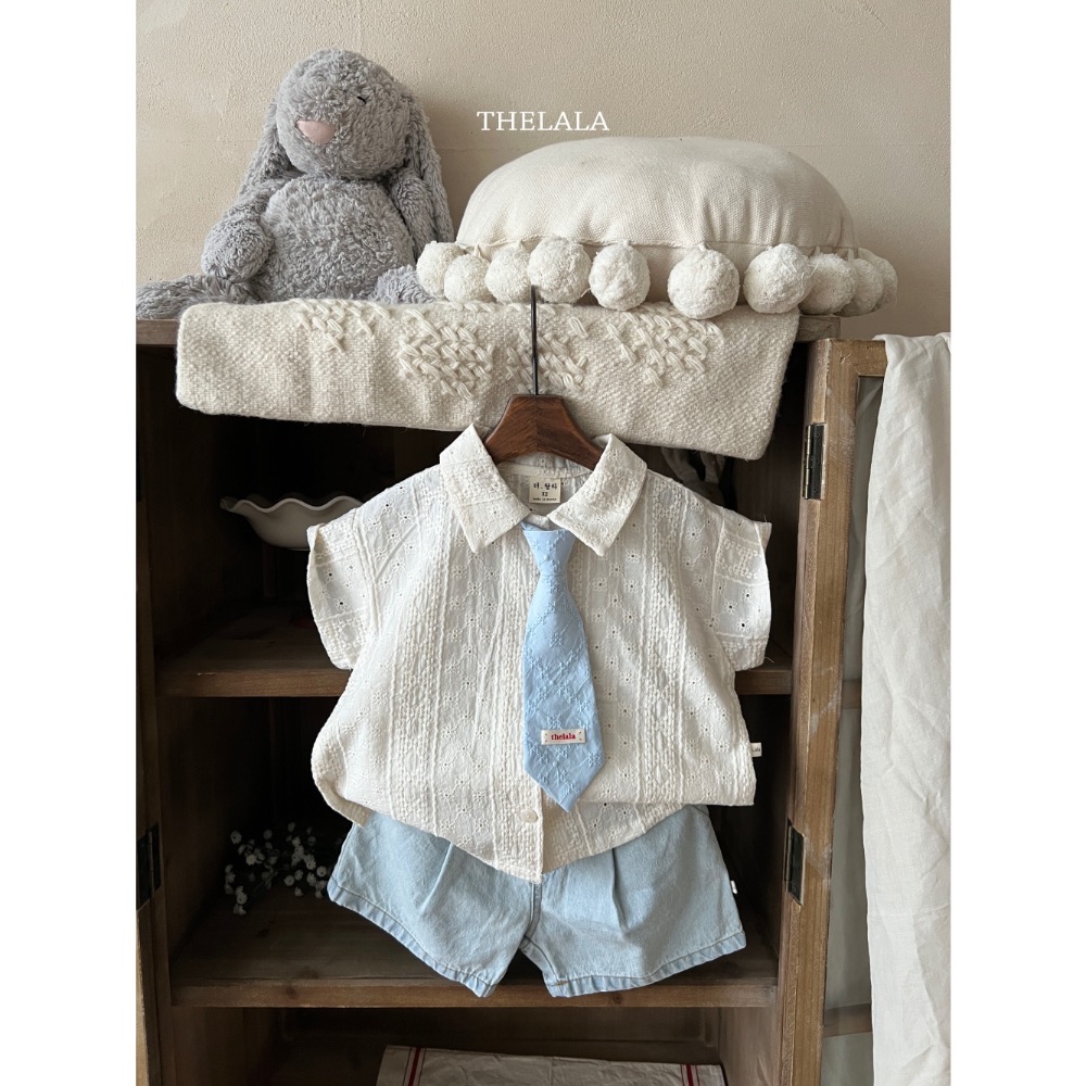 Thelala 夏季雕花渡假感親子襯衫-細節圖9