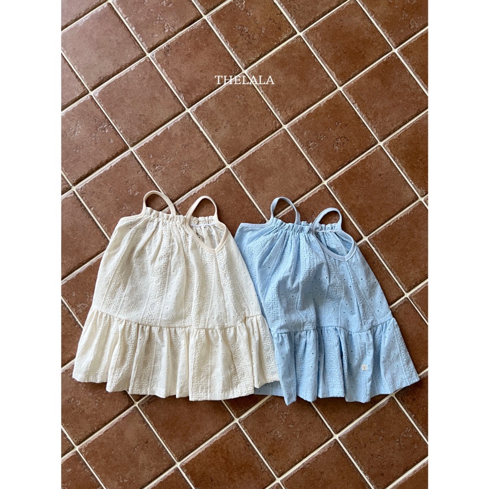 Thelala 夏季細肩帶雕花洋裝-細節圖2