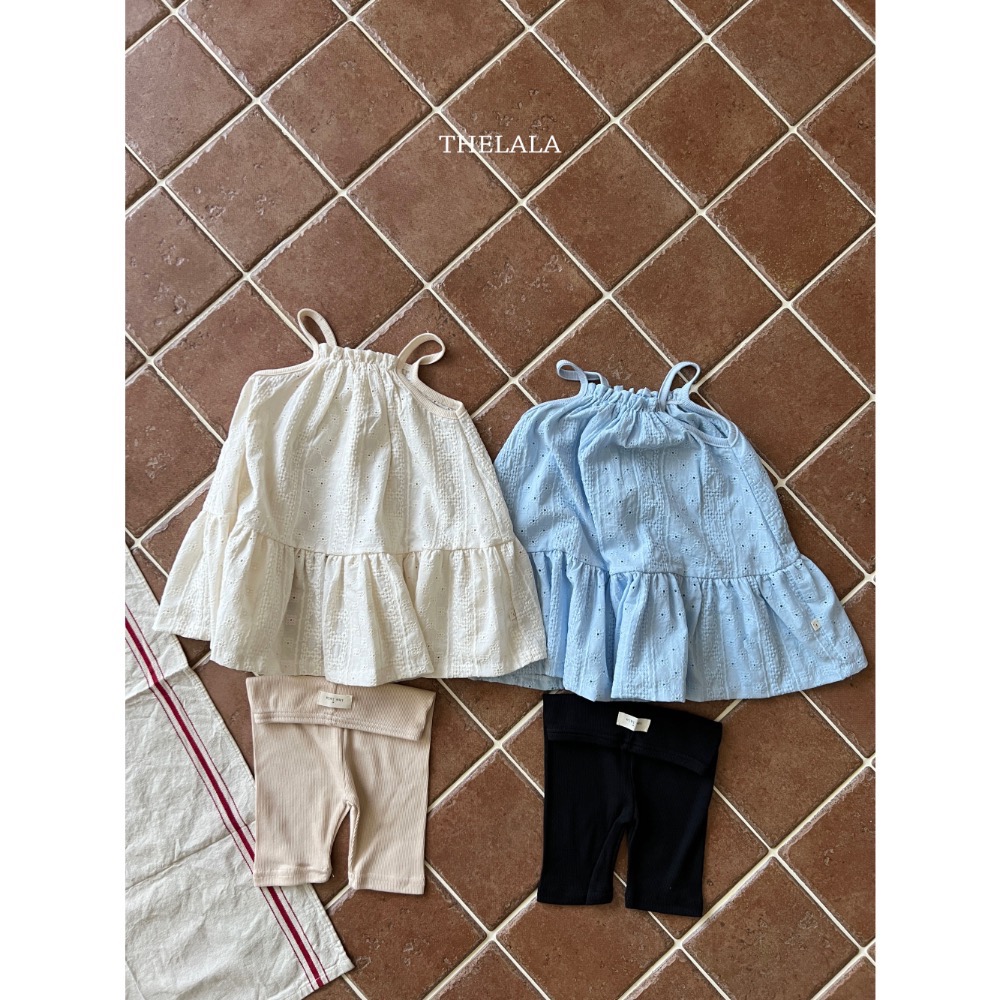 Thelala 夏季細肩帶雕花洋裝-細節圖3