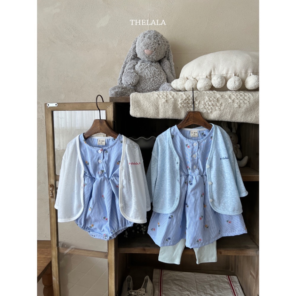 Thelala 夏季無袖刺繡花縮腰洋裝/包屁衣-細節圖10