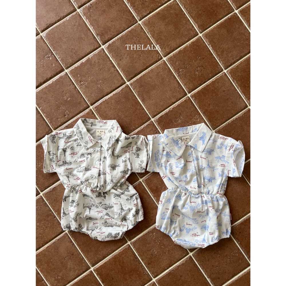 Thelala 風景畫印花襯衫/包屁衣-細節圖4