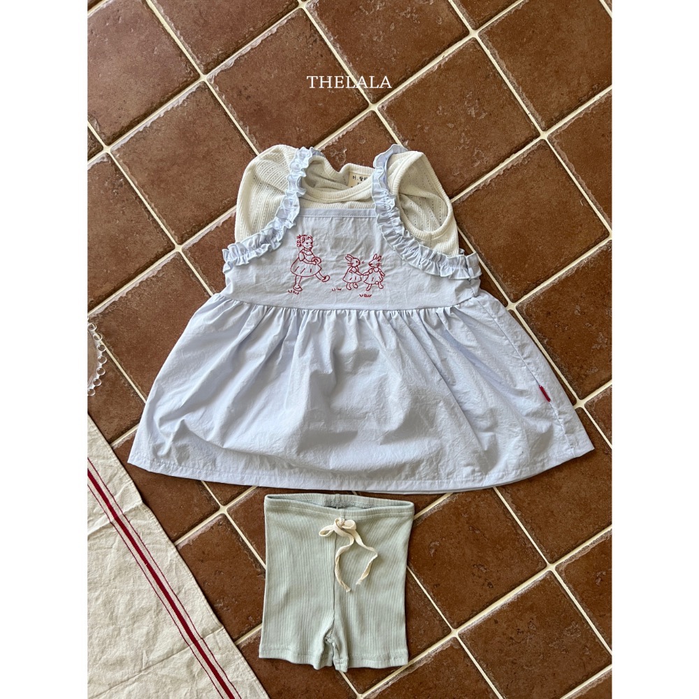 Thelala 夏季刺繡圖案吊帶裙/包屁衣-細節圖6