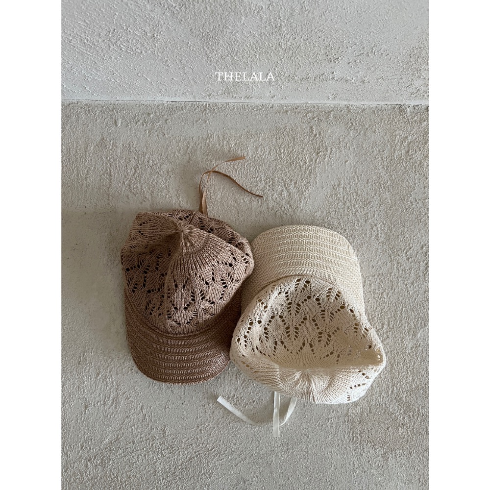 Thelala 夏季針織鏤空壓舌帽-細節圖3