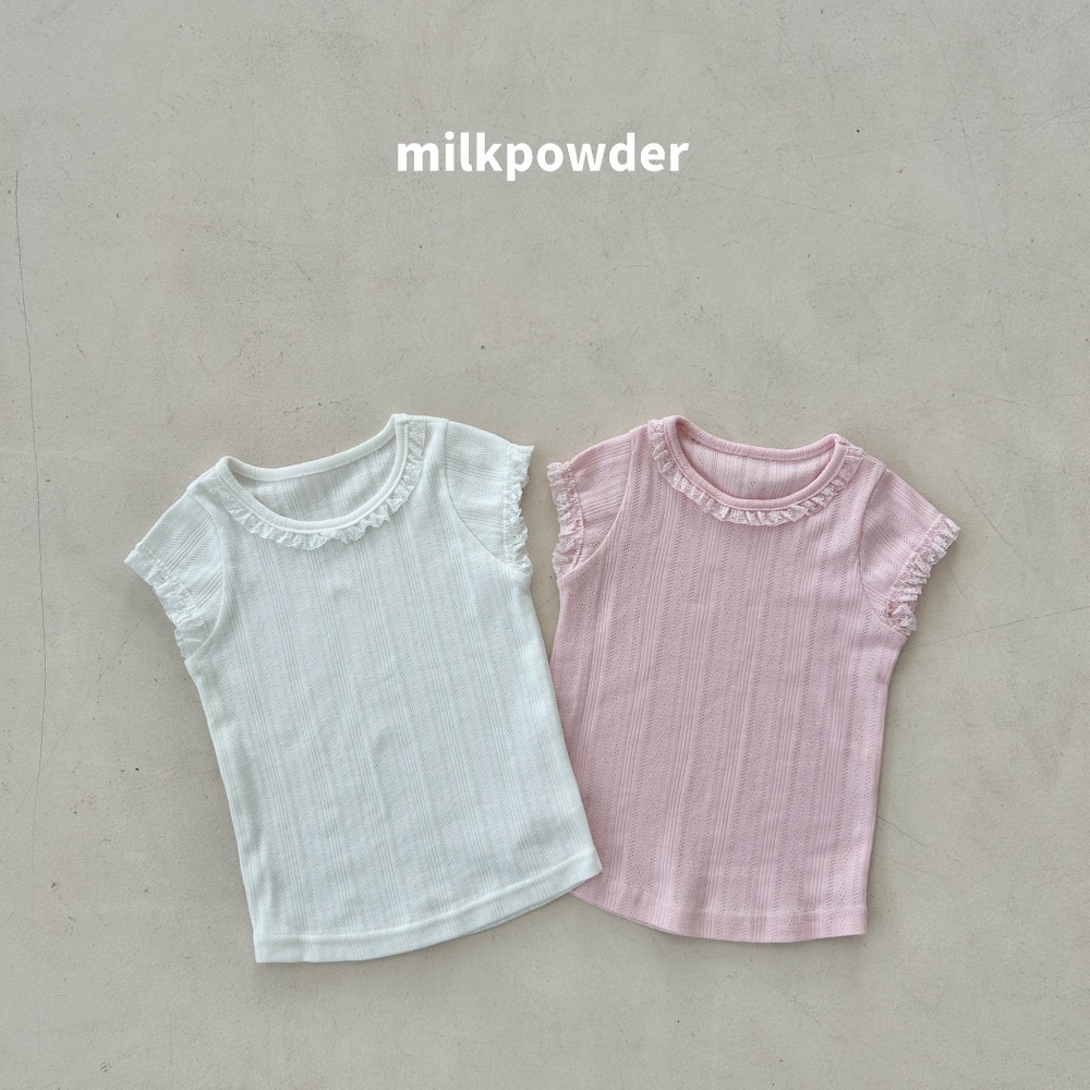 Milk powder 夏季針織棉小圓領上衣-細節圖7