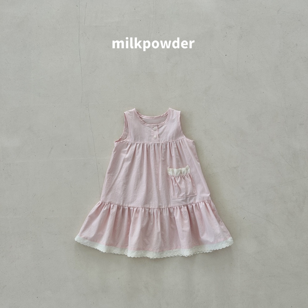 Milk powder 夏季背心口袋洋裝-細節圖8