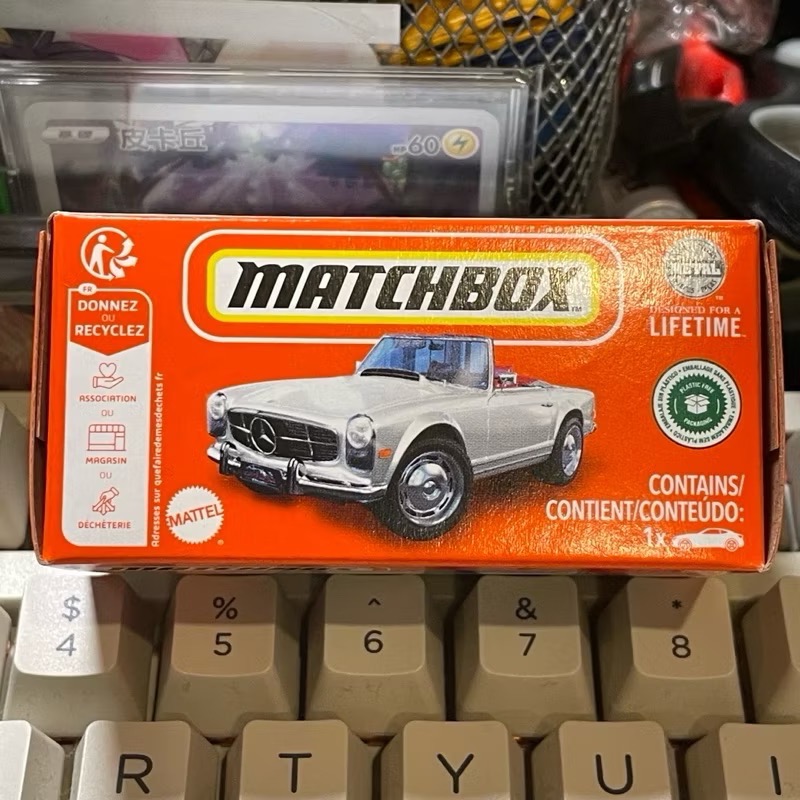 現貨 盒裝版本 Matchbox 火柴盒小汽車 1963 Mercedes Benz 230SL 賓士 敞篷車 復古-細節圖2
