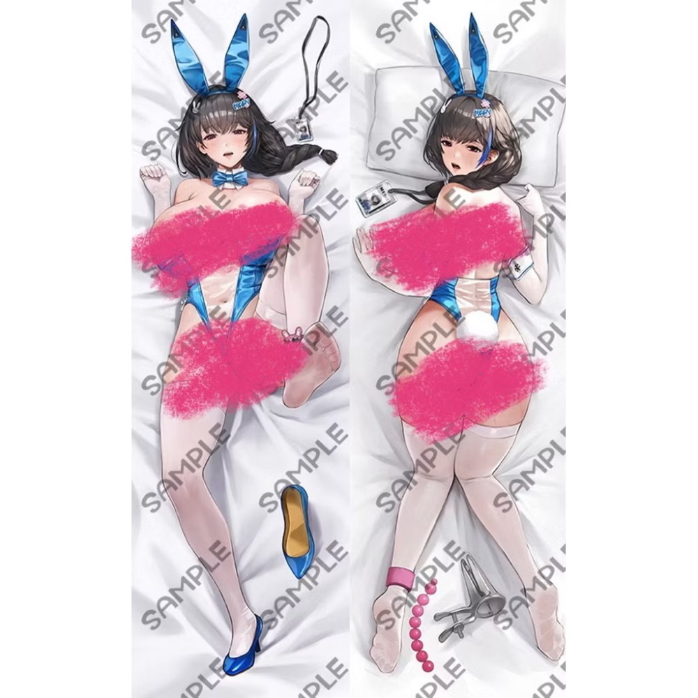 稀有現貨 Booth原版 立體等身枕套 くわい屋 バニーメアリー Nikke 妮姬 梅里 兔女郎 等身抱枕套 等身枕套-細節圖3