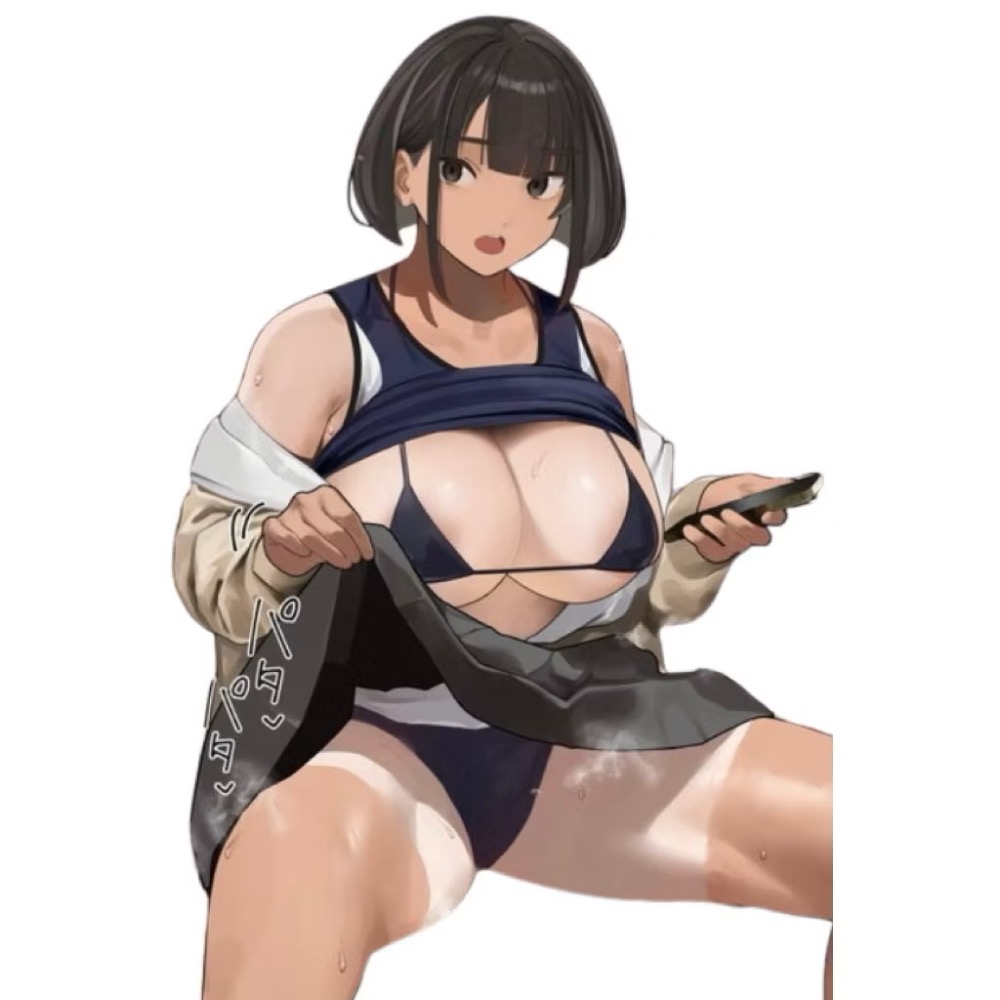 現貨 繪師原創 自家太郎 宮永彩 ハードVer. 陸上部 泳裝 JK 黑肉 女高中生 日曬肌 等身抱枕套 等身枕套-細節圖3