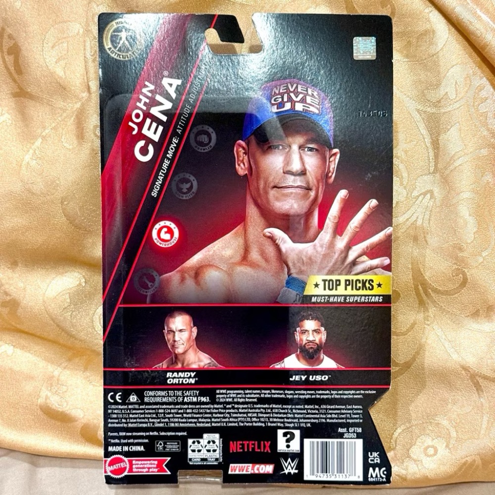 2025最新款 WWE RAW Top Picks 摔角人偶 John Cena 約翰西南 江西男 可動人偶 公仔-細節圖3