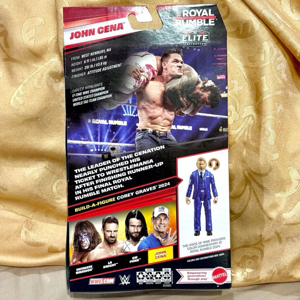 2025最新版 WWE Royal Rumble 皇家大賽 John Cena 約翰西南 江西男 可動人偶 公仔-細節圖3